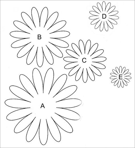 daisy flower template1 Free Paper Flower Templates, Felt Flower Template, Concert Art, Flower Templates Printable, Paper Flower Patterns, Paper Daisy, Applique Templates, Paper Flower Template, Boho Party