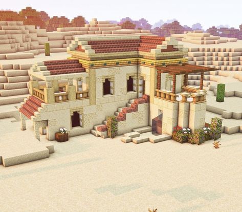 Minecraft Desert House, Minecraft Desert, Desert Village, Minecraft House Plans, Minecraft Farm, Minecraft Cottage, Minecraft Castle, Mc Builds, Minecraft Medieval