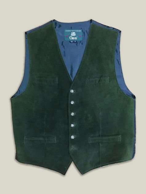 Green Vest Aesthetic, Green Vest Outfit Men, Green Vest Outfit, Vest Outfits Men, Suede Vest, Green Vest, Casual Vest, Suit Vest, Green Suede