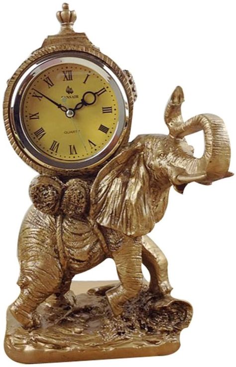 Silent Art, Elephant Clock, Living Room Retro, Resin Clock, Room Retro, Canton Fair, Clock Living Room, Retro Clock, Wholesale Gifts