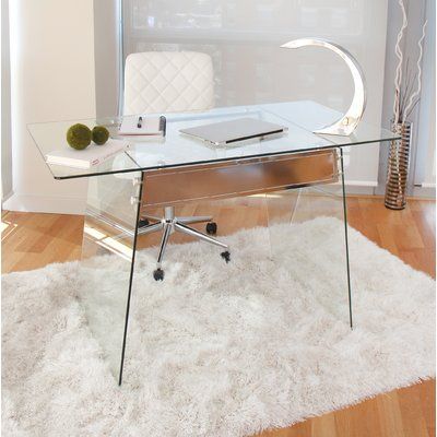 Clear Desk, Glass Desk Office, Salon Suites, Contemporary Desk, Glass Desk, Contemporary Office, Home Office Space, Office Furniture Desk, Room Ideas Bedroom