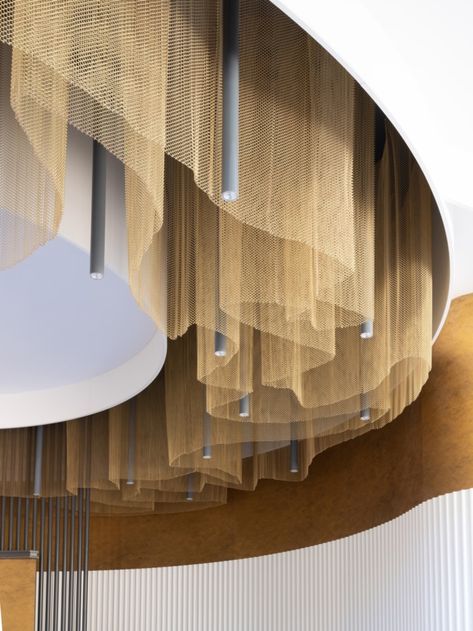 Office Ceiling Design, Ballroom Design, Architecture Ceiling, Group Office, Ceiling Feature, Mad Architects, Fabric Ceiling, City Office, Sydney City