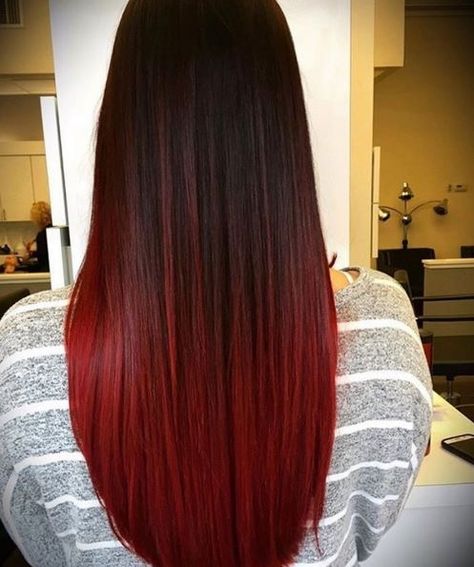 💙INSTAGRAM/PINTEREST: Trapinaz💙 Hair Goals Color, Black And Red Hair, Black Hair Ombre, Black Red Hair, Red Ombre Hair, Brown Ombre Hair, Ombre Hair Blonde, Hair Color Crazy, Long Red Hair