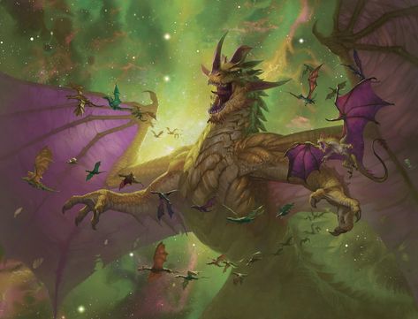 Ur-Dragon - MTG Wiki Primordial Dragon, Ur Dragon, Powerful Dragon, Creature Inspiration, Legendary Dragons, Dragon 2, Fandom Games, Horror House, Keys Art