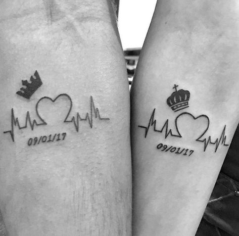 Marriage Tattoos, Him And Her Tattoos, Couple Tattoos Love, Partner Tattoos, Best Couple Tattoos, Tattoo For Boyfriend, Tattoo Couple, Cute Couple Tattoos, Small Couple Tattoos