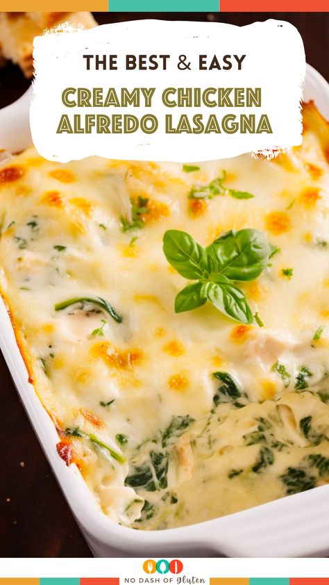 Creamy Chicken Alfredo Lasagna, Mushroom Chicken Alfredo Lasagna, Alfredo Lasagna Recipe, Chicken Alfredo Lasagna Recipe, Herbed Ricotta, Creamy Chicken Alfredo, Alfredo Chicken, Make Alfredo Sauce, Chicken Alfredo Lasagna