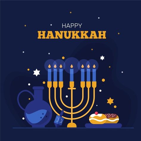 Flat design hanukkah concept | Free Vector #Freepik #freevector #design #celebration #festival #event Hanukkah Graphic Design, Jewish Festivals, Holiday Graphics, How To Celebrate Hanukkah, Jewish Holiday, Happy Hanukkah, Holiday Design, Flat Design, Hanukkah