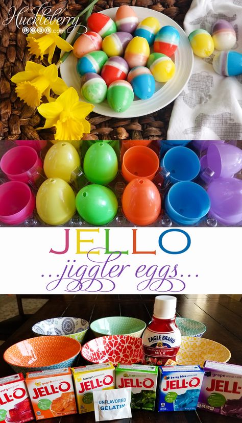 Creamy Jello, Jello Jiggler, Jello Easter Eggs, Jello Ideas, Easter Stories, Jello Eggs, Jello Jigglers, Cadbury Mini Eggs, Rainbow Jello