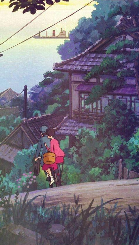 Anime Studio Ghibli, Your Hand In Mine, From Up On Poppy Hill, Poppy Hill, Studio Ghilbi, Up On Poppy Hill, Paper Phone, Phone Anime, Lovely Anime