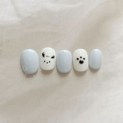 #Inspo #Inspiration #Ideas #CreativeIdeas #Trends #Motivation #HomeTrends White Blue Nails Ideas, Pochacco Nail Art, Nail Designs Easy Simple, Blue White Nails Design, Easy Blue Nails, Pochacco Nails, Nails Inspiration Blue, White Nails Ideas, Creative Nail Ideas