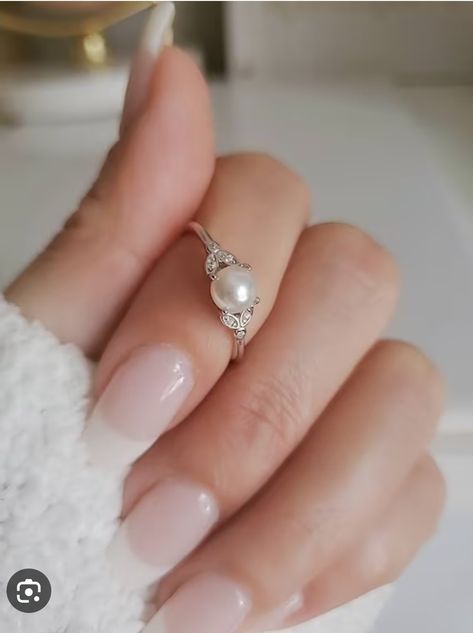 Silver And Pearl Ring, Silver Pearl Ring For Women, Silver Pearl Engagement Ring, Pearl Wedding Ring Silver, Pearl Engagement Ring Silver, Pearl Ring Designs Silver, Silver Engagement Rings Vintage, Pearl Ring Designs, Wedding Ring Pearl