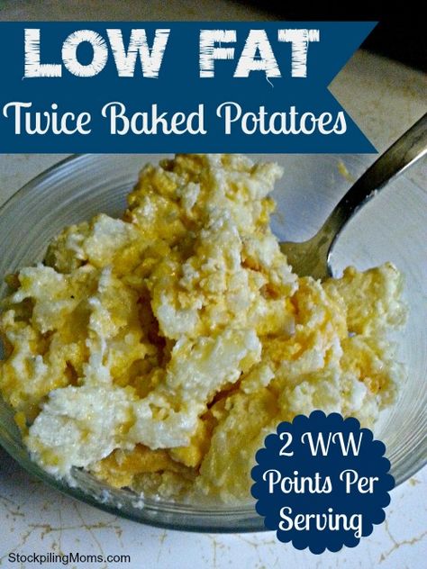 Low Fat Twice Baked Potatoes have only 2 Weight Watchers points per serving! Weight Watchers Sides, Homemade Fruit Popsicles, Twice Baked, Twice Baked Potatoes, Lifestyle Change, Low Fat Diets, Baked Potatoes, Low Glycemic, Weight Control