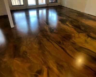 Marble Epoxy Floor, Epoxy Floor Designs, Metallic Epoxy Floor, 3d Epoxy, Concrete Stained Floors, Beautiful Flooring, Durable Flooring, Basement Flooring, Concrete Floor