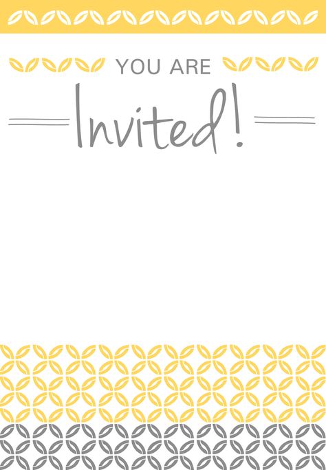 Yellow Ornaments - Free Printable Party Invitation Template | Greetings Island Lunch Invitation, Yellow Ornaments, Yellow Wedding Invitations, Dinner Invitation Template, Dinner Party Invitations, Greetings Island, Free Printable Birthday Invitations, Bridal Invitations, Printable Invitation Templates