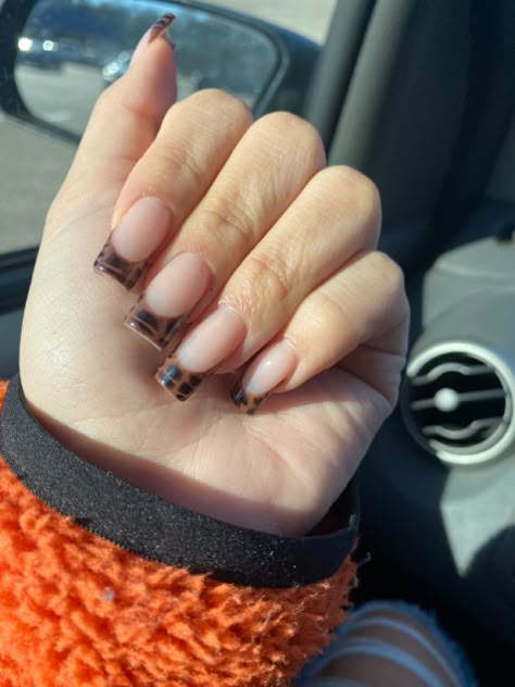 Croc French Nails, French Nails Brown, Short French Nails, Short French Tip Nails, Coffin Nails Ombre, Nails Brown, Cute Nails For Fall, Basic Nails, French Tip Acrylic Nails