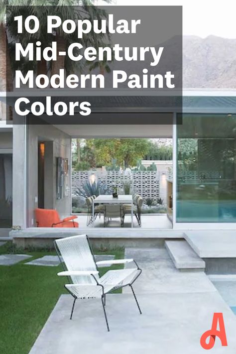 Midcentury Exterior Color Schemes, Mid Century House Colors, Mid Century Modern White Paint Colors, Exterior House Colors Mid Century Modern, Mid Century Modern Bedroom Paint Colors, Mid Century Modern Exterior Colors, Mid Century Modern Interior Paint Colors, Midcentury Paint Colors, Mcm Paint Colors