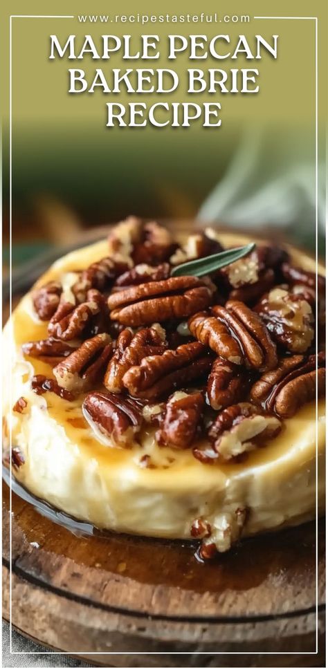 Maple Pecan Baked Brie is the ultimate indulgent appetizer, combining creamy, melted brie with the rich sweetness of caramelized maple pecans. Perfect for holiday spreads or any special occasion, this dish is sure to impress your guests! Sweet Brie Recipes, Maple Pecans, Brie Recipes Appetizers, Melted Brie, Brie Cheese Recipes, Baked Brie Recipe, Baked Brie Appetizer, Pecan Baked Brie, Baked Brie Recipes