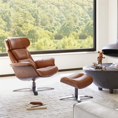 Leon Swivel Recliner Chair with Ottoman Set and Adjustable Headrest - On Sale - Bed Bath & Beyond - 39680243 Den Chairs, Chairs For Living Room, Modern Swivel Chair, Swivel Recliner Chairs, Chair With Ottoman, Leather Swivel Chair, Chair And Ottoman Set, Swivel Recliner, Ottoman Set