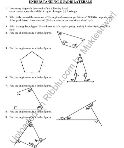 Download free pdf of Understanding Quadrilaterals Worksheets for Class 8. Students can easily get all the Class 8 Maths Worksheets and… The post Understanding Quadrilaterals Worksheets for Class 8 – PDF appeared first on CBSE Papers and Worksheets in PDF For free. Class 8 Maths Worksheets, Quadrilaterals Worksheet, Regular Polygon, Maths Worksheets, Revision Notes, Math Work, Class 8, Sample Paper, Free Worksheets