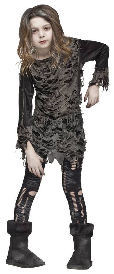 Zombie Costume...i can handle this idk about all that bloody stuff ....my creep out my kids lol Girl Zombie Costume, Zombie Costume Kids, Zombie Kid, Makeup Zombie, Zombie Halloween Costumes, Horror Halloween Costumes, Kids Costumes Girls, Zombie Party, Zombie Costume