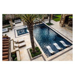 Pool With Hot Tub And Tanning Ledge And Fire Pit, Pool With Hot Tub And Tanning Ledge, Pool With Tanning Ledge, Pool With Hot Tub, Tanning Ledge Pool, Baja Shelf, Mediterranean Pool, Ledge Lounger, Tanning Ledges