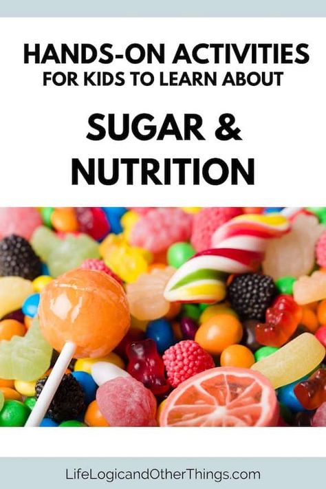 Before Halloween or Valentine's Day is a great time to do this hands-on activity for kids to measure sugar in common drinks, candy, and snacks! Also learn how to read Nutrition Facts Labels and the Ingredients List. Sugar Nutrition Lesson, Sugar Nutrition Facts, Homeschool Science, Homeschool Health, Nutrition Facts Label, Nutrition Activities, Nutrition Classes, Science Activities for Kids, Homeschool Co-op Class Ideas Health Education Activities, Nutrition Activities For Kids, Homeschool Health, Kids Nutrition Activities, Science Games For Kids, Food Lessons, Science Homeschool, Healthy Snacks List, School Nutrition