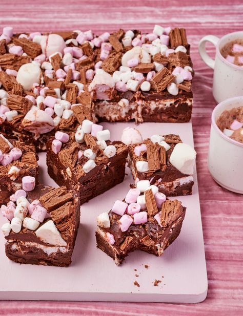 Hot Chocolate Brownies Recipe, Toffee Muffins, Cinnamon Blondies, Hot Chocolate Powder, Hot Chocolate Brownies, Janes Patisserie, Powder Milk, Sticky Toffee, Chocolate Powder