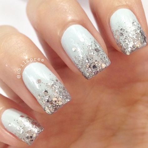 Light Blue Nails With Rhinestones, Blue Nails With Rhinestones, Nail Parlour, Nails With Rhinestones, Bridal Nails Designs, Blue Coffin Nails, Light Blue Nails, Plain Nails, Instagram Light