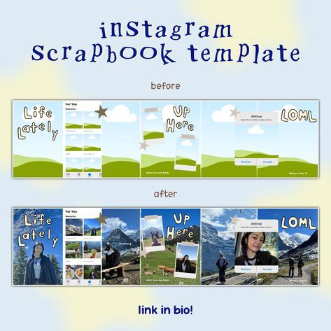 Collage Scrapbook Layouts, Instagram Branding Design, Scrapbook Template, Digital Scrapbooking Templates, Instagram Collage, Canvas Learning, Collage Scrapbook, Digi Scrapbooking, Twitter Header Photos