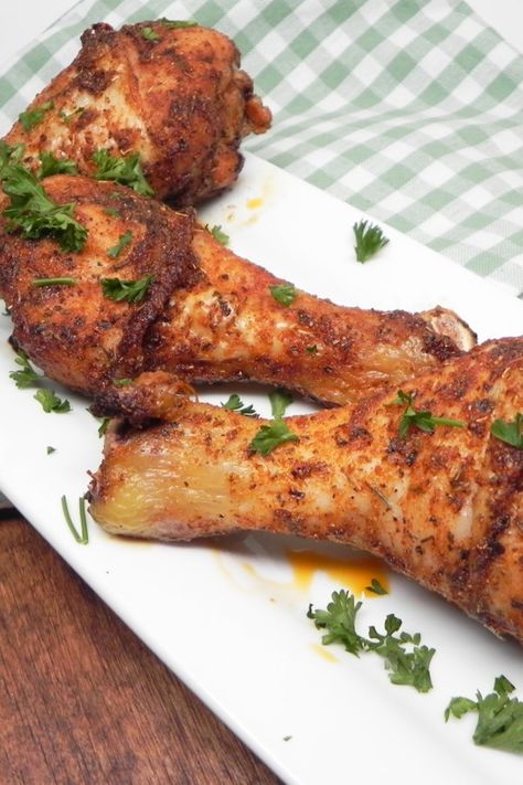 Baked Cajun Chicken Drumsticks | "Cajun spiced drumsticks that are crispy on the outside and juicy on the inside. This recipe is simple to prepare with minimal clean up." #dinnerideas #dinnerrecipes #dinnerdishes #familydinnerideas #chicken #chickenrecipes Cajun Chicken Drumsticks, Cajun Drumsticks, Easy Chicken Drumstick Recipes, Shabbat Dinner Recipes, Baked Cajun Chicken, Chicken Drumsticks Recipe, Bbq Chicken Drumsticks, Drumsticks Recipe, Chicken Breast Crockpot Recipes