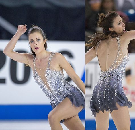 Ashley Wagner, US,. ladies free skate program, Skate America Grand Prix Oct 22, 2016. (Exogenesis Symphony Part 3 by Muse) Ice Figure Skating, Ice Skating Costumes, Figure Skating Competition Dresses, Lyrical Dresses, Competition Leotard, Gymnastics Costumes, Figure Skating Outfits, Ice Skating Outfit, Baton Twirling