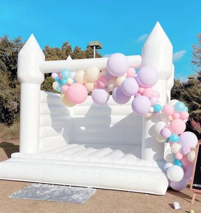 Bounce House Birthday Party, White Bounce House, Bounce House Birthday, Bouncy House, Games Activities, Bouncy Castle, Bounce House, Outdoor Wedding Ceremony, Party Rentals