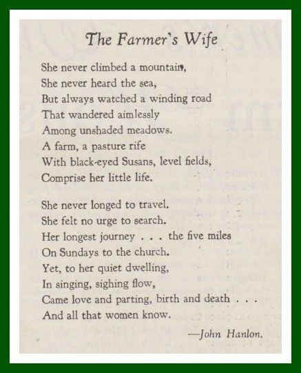 The farmer's wife Farmer Poem, Wife Poems, Farm Life Quotes, Frances Farmer, Farmers Wife Quilt, Women Poetry, I Do Love You, Farmer Wife, Black Eyed Susan