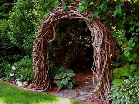 Rustic Arbor, Garden Archway, Garden Vines, Creek Bed, Garden Arches, Garden Arbor, Have Inspiration, Magical Garden, Woodland Garden