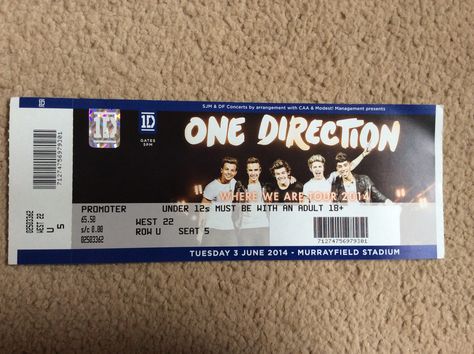 One Direction Murrayfield 2014 One Direction Tickets, Gig Tickets, Where We Are Tour, Ticket Design, Family Show, One Direction, Concert, Christmas, Quick Saves