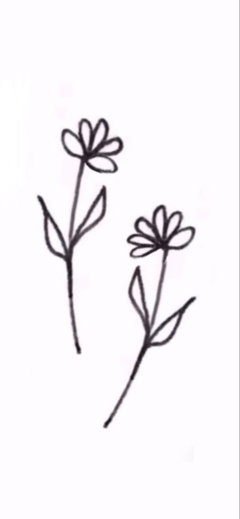 Small Flowers Drawing Simple, Small Flower Drawing Simple, Flower Tattoos Small Simple, Flower Tattoos Easy, Easy Flower Tattoos, Simple Flower Henna, Easy Henna Ideas, Small Flower Drawings, Tiny Drawings