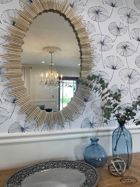 How To Frame An Oval Bathroom Mirror Diy, Oval Mirror Frame Diy, Frame An Oval Mirror Diy, Mirror Decor Diy Frame, Mirror Frame Makeover Diy, Diy Decorative Mirror Frames, Diy Mirror Frame Decoration Ideas, Diy Oval Mirror Frame Ideas, Diy Round Mirror Frame Ideas