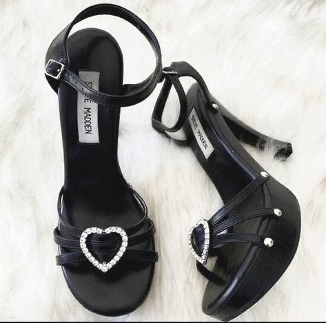 Y2k Heels, Heels Aesthetic, Heart Shoes, Steve Madden Sandals, Steve Madden Heels, Stunning Shoes, Fancy Shoes, Cute Heels, Girly Shoes