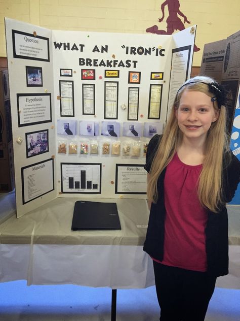 Cadence has been working on her 6th grade science fair project for almost 4 months now.  She knew she wanted to do something with iron in c... Elementary School Science Fair Projects, 7th Grade Science Projects, 6th Grade Science Projects, Science Fair Ideas, Cool Science Projects, Sixth Grade Science, Cool Science Fair Projects, Science Fair Project, 7th Grade Science