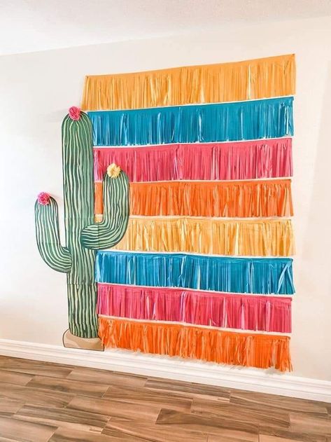 Cinco De Mayo Backdrop Ideas, Mexico Classroom Decorations, Fiesta Classroom Theme, Mexican Classroom Decor, Fiesta Theme Classroom, Diy Fiesta Party Decorations, Mexico Themed Party Decoration, Birthday Party Photo Wall, Cinco De Mayo Decorations Ideas