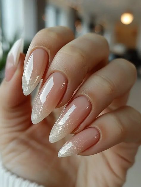 26 Creative Summer Nail Designs For Women Over 50 Bridal Nails Not White, Nude Ombre Chrome Nails, Wedding Nails Dark Skin, Nude And Gold Almond Nails, Bridal Ombre Nails, Pearl Nails With Design, Ombre Chrome Nails Almond, Wedding Bride Nails Ideas, Pearl Ombre Nails