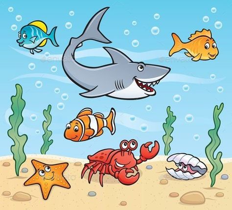 The Ocean Drawing, Sea Animals Drawing, Sea Life Drawings, Sea Cartoon, Cartoon Sea Animals, Ocean Drawing, Education Poster Design, Artsy Background, Drawing Competition