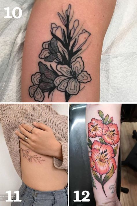 August Birth Flower Tattoos {Poppies + Gladiolus} - TattooGlee Virgo Flower Tattoo August, July Flower Tattoo, August Flower Tattoo, Gladiolus Flower Tattoos, July Birth Flower Tattoo, Virgo Flower, Poppy Tattoos, August Flower, July Flower