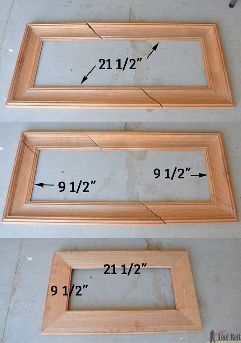 When the wrong sized picture frame is too good of a deal to pass up, use these tips to easily resize a wood picture frame. Frame Upcycle, Build A Picture Frame, Diy Photo Frame Cardboard, Framing Inspiration, Upcycle Frames, Door Picture Frame, Picture Frame Diy, Diy Doors, Frames Diy