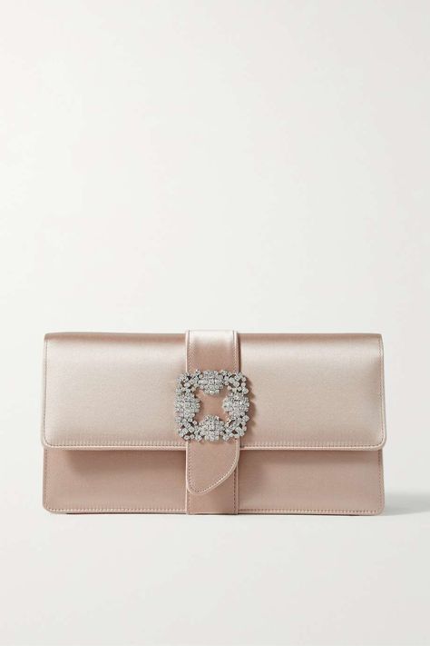 Manolo Blahnik Clutch, Satin Clutch, Luxury Clutch, Clutch Purse, Manolo Blahnik, Fashion Handbags, Net A Porter, Fashion Bracelets, Fashion Watches