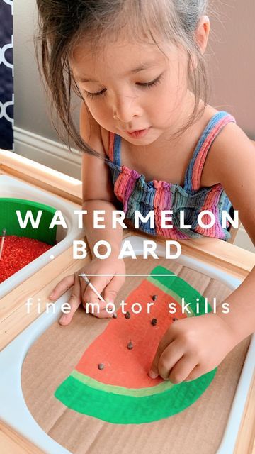 Watermelon Sensory Bin, Watermelon Activities For Toddlers, Watermelon Activity, Coloring Rice, Fine Motor Board, Watermelon Activities, Dyed Rice, Color Rice, Watermelon Theme