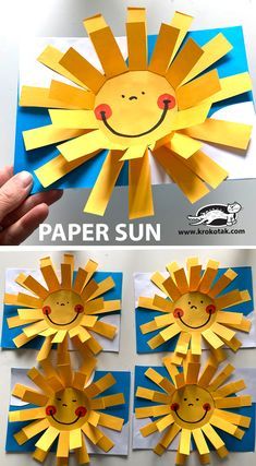 PAPER SUN Sun Craft, Sunshine Crafts, Toddler Valentine Crafts, Paper Sun, Sun Crafts, Weather Crafts, Kindergarten Art Projects, Kindergarten Crafts, Kindergarten Art