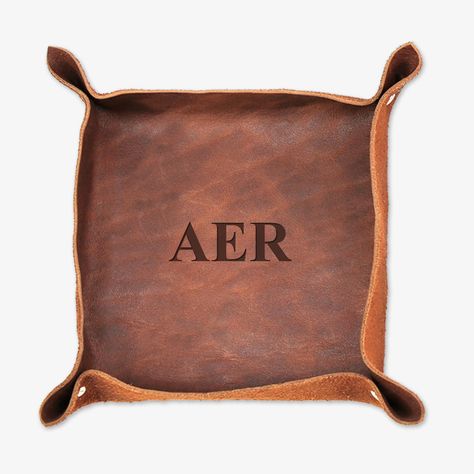 Personalized Monogram Leather Stash Tray Loose Change, Custom Personalized Gifts, Unique Personalized Gift, Monogrammed Leather, Personal Space, Personalized Monogram, Chanel Deauville Tote Bag, Christmas Present, Memorable Gifts