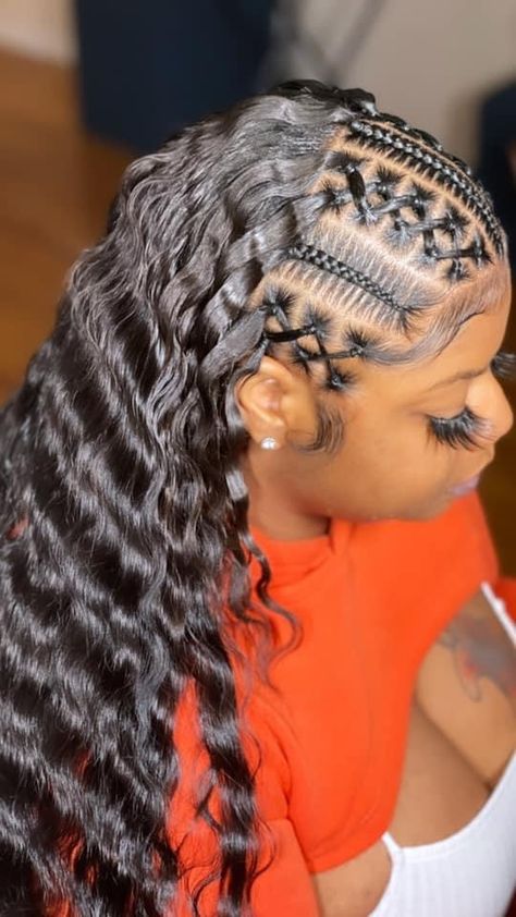 Rubber Band Hairstyle, Rubber Band Ponytail, Half Braided Hairstyles, Different Hair Styles, Hair Braid Patterns, Rubber Band Hairstyles, Short Box Braids Hairstyles, Braided Hairstyles For Black Women Cornrows, Sleek Ponytail Hairstyles