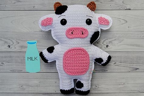 Cow Crochet Pattern Free, Cow Kawaii, Kawaii Cow, Cow Crochet Pattern, Cow Crochet, Amigurumi Cow, Cowgirl Art, Kawaii Crochet, Cowboy Art